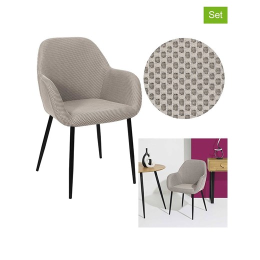 Rétro Chic Fotele (2 szt.) &quot;Atome&quot; w kolorze szarym - 55,7 x 85 x 59 cm ze sklepu Limango Polska w kategorii Pufy i siedziska - zdjęcie 187317220