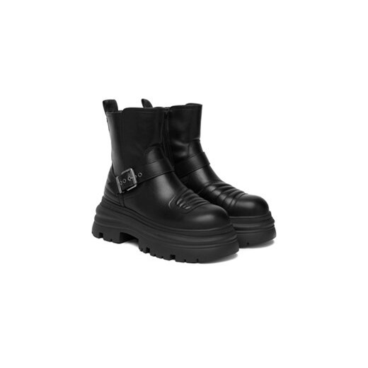 Botki Buffalo Dione Biker Boot Mid 1270127 Czarny Buffalo 38 eobuwie.pl