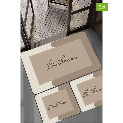 Elizabed Dywaniki łazienkowe (3 szt.) w kolorze beżowym ze sklepu Limango Polska w kategorii Akcesoria łazienkowe - zdjęcie 187318813