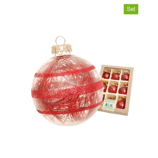 Krebs Glas Lauscha Bombki (9 szt.) w kolorze czerwonym - Ø 7 cm ze sklepu Limango Polska w kategorii Dekoracje bożonarodzeniowe - zdjęcie 187318912