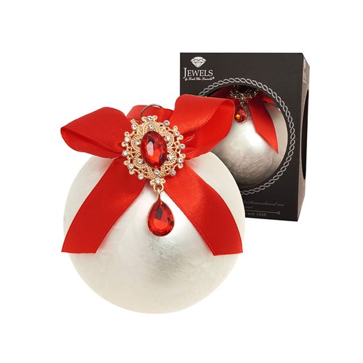 Krebs Glas Lauscha Bombka w kolorze białym - Ø 8 cm ze sklepu Limango Polska w kategorii Dekoracje bożonarodzeniowe - zdjęcie 187318914