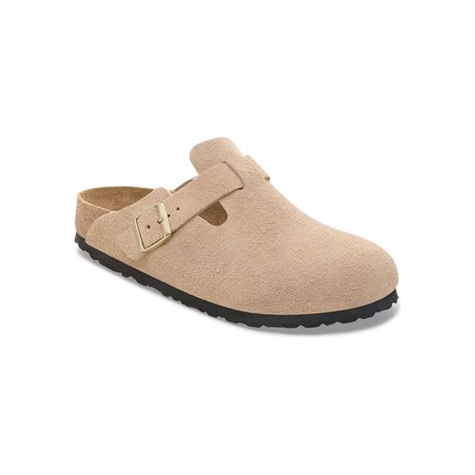 Birkenstock Skórzane chodaki &quot;Boston Leve&quot; w kolorze beżowym 37 promocja Limango Polska