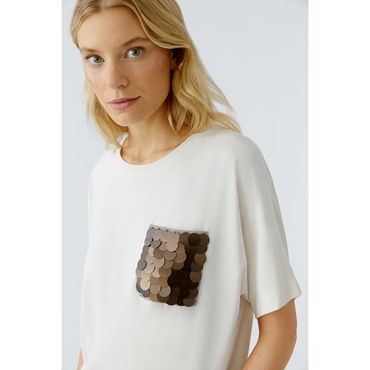 Oui Koszulka w kolorze kremowym 42 Limango Polska wyprzedaż