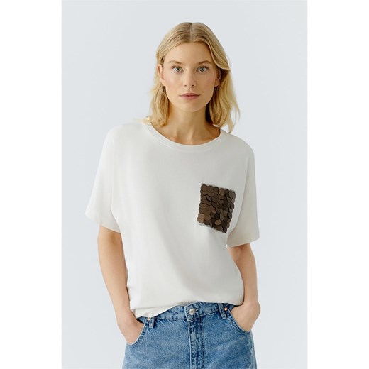 Oui Koszulka w kolorze kremowym 40 okazja Limango Polska