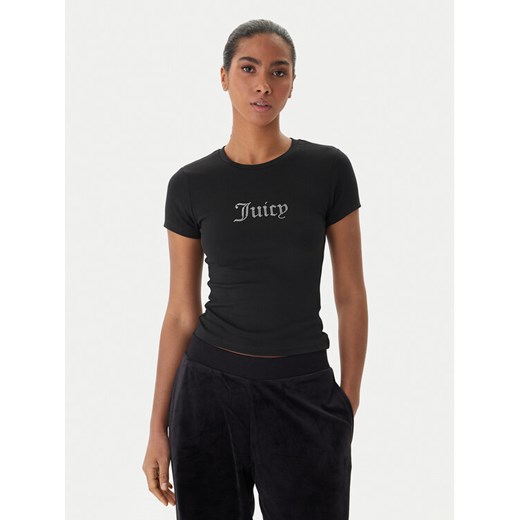 Juicy Couture T-Shirt Esme JCWCT225323 Czarny Slim Fit - id: 0000305589064 - marki Juicy Couture - 187319924 Juicy Couture T-Shirt Esme JCWCT225323 Czarny Slim Fit ze sklepu MODIVO w kategorii Bluzki damskie - zdjęcie 187319924