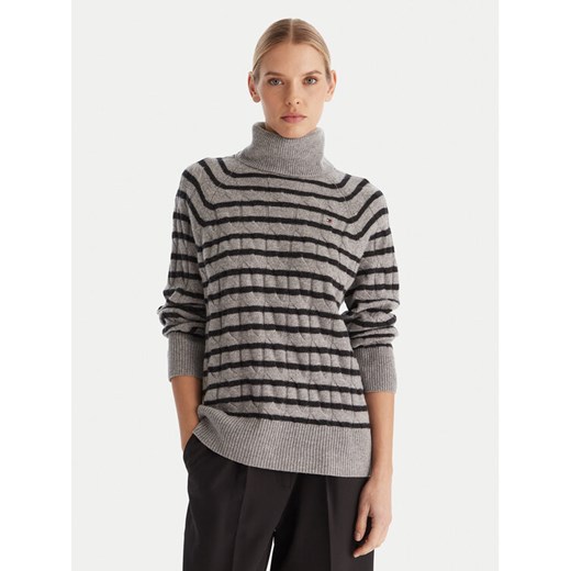 Tommy Hilfiger Golf WW0WW46791 Szary Regular Fit ze sklepu MODIVO w kategorii Swetry damskie - zdjęcie 187319934