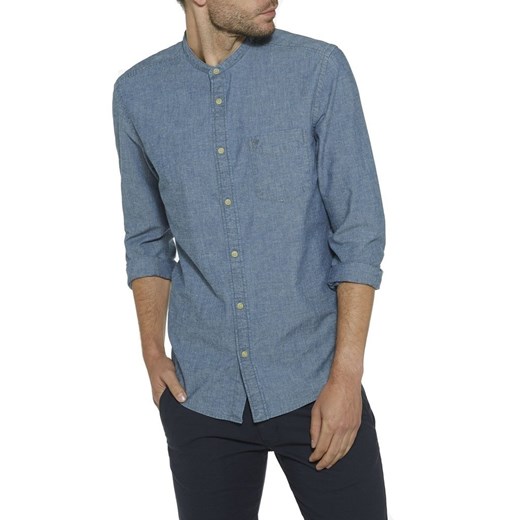 WRANGLER GRANDAD SHIRT MĘSKA KOSZULA ZE STÓJKĄ INDIGO W5945MP8E ze sklepu YouNeedit.pl w kategorii Koszule męskie - zdjęcie 187321353