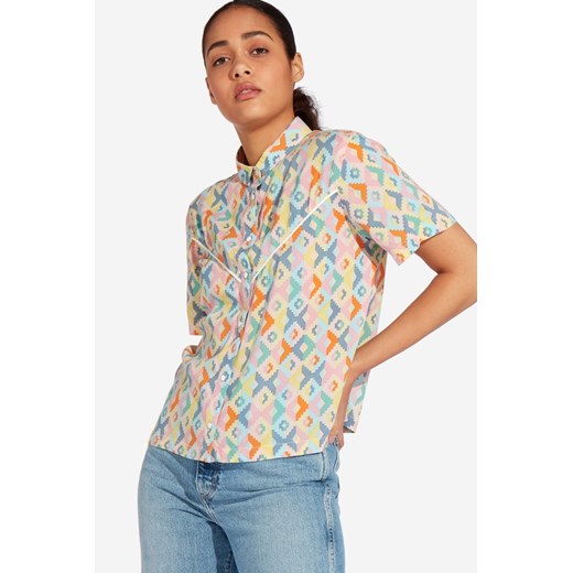 WRANGLER AZTEK SHIRT DAMSKA KOSZULA Z KRÓTKIM RĘKAWEM TANGERINE W5N2TIXUJ 112130263 ze sklepu YouNeedit.pl w kategorii Koszule damskie - zdjęcie 187321703