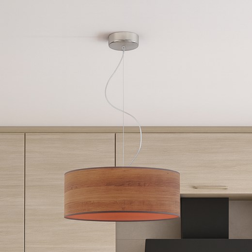 Lampa wisząca do kuchni nad wyspę z abażurem HAJFA ECO fi - 40 cm - kolor kasztanowy ze sklepu Lysne w kategorii Lampy wiszące - zdjęcie 187322420