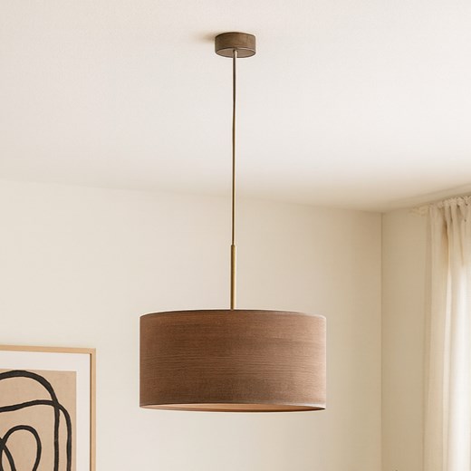 Abażurowa lampa wisząca do salonu nad stół SINTRA ECO fi - 40 cm - kolor kasztanowy ze sklepu Lysne w kategorii Lampy wiszące - zdjęcie 187322462