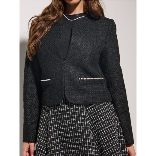 Sinsay - Żakiet z ozdobnymi perłami - czarny ze sklepu Sinsay w kategorii Marynarki damskie - zdjęcie 187322614