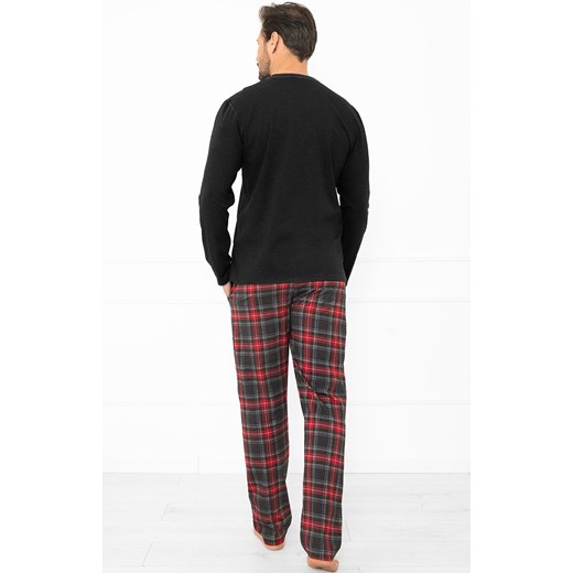 Długa bawełniana piżama męska grafitowa Rusoli, Kolor grafitowo-czerwony, Rozmiar M, Italian Fashion ze sklepu Primodo w kategorii Piżamy męskie - zdjęcie 187322774