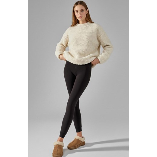 Czarne legginsy termiczne z ciepłym futerkiem od wewnątrz 665 Thermo, Kolor czarny, Rozmiar S/M, LEGS ze sklepu Primodo w kategorii Spodnie damskie - zdjęcie 187322843