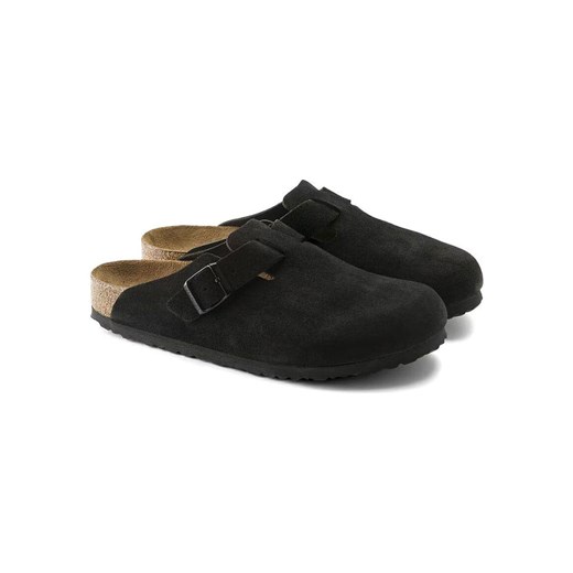 Birkenstock Skórzane chodaki &quot;Boston Leve&quot; w kolorze czarnym 39 wyprzedaż Limango Polska