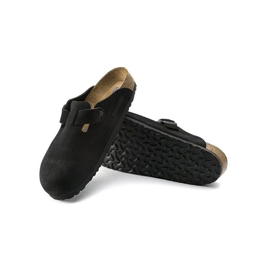 Birkenstock Skórzane chodaki &quot;Boston Leve&quot; w kolorze czarnym 36 Limango Polska wyprzedaż