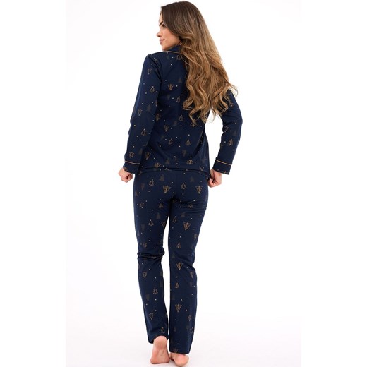 Bawełniana piżama damska Gold 482/447, Kolor granatowy, Rozmiar L, Cornette ze sklepu Intymna w kategorii Piżamy damskie - zdjęcie 187323914