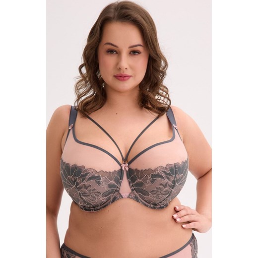 Gaia biustonosz półusztywninany semi-soft Priya 1318 Maxi, Kolor grafitowo-różowy, Rozmiar 105D, Gaia ze sklepu Intymna w kategorii Biustonosze - zdjęcie 187324134