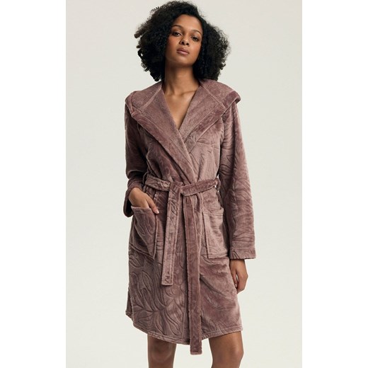 Henderson szlafrok damski z kapturem Daryl 43612-39X, Kolor brudny róż, Rozmiar L, Henderson - id: 221712 - marki Henderson - 187324213 Henderson szlafrok damski z kapturem Daryl 43612-39X, Kolor brudny róż, Rozmiar L, Henderson ze sklepu Intymna w kategorii Szlafroki damskie - zdjęcie 187324213
