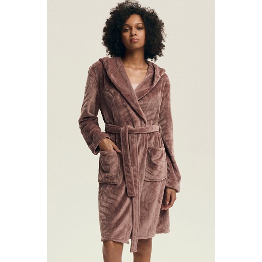 Henderson szlafrok damskie z kapturem Devyn 43602-93X, Kolor fioletowy, Rozmiar L, Henderson ze sklepu Intymna w kategorii Szlafroki damskie - zdjęcie 187324221