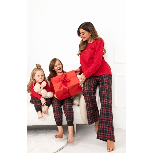 Długa bawełniana piżama męska czerwona Rusoli, Kolor czerwony-wzór, Rozmiar M, Italian Fashion ze sklepu Intymna w kategorii Piżamy męskie - zdjęcie 187324283