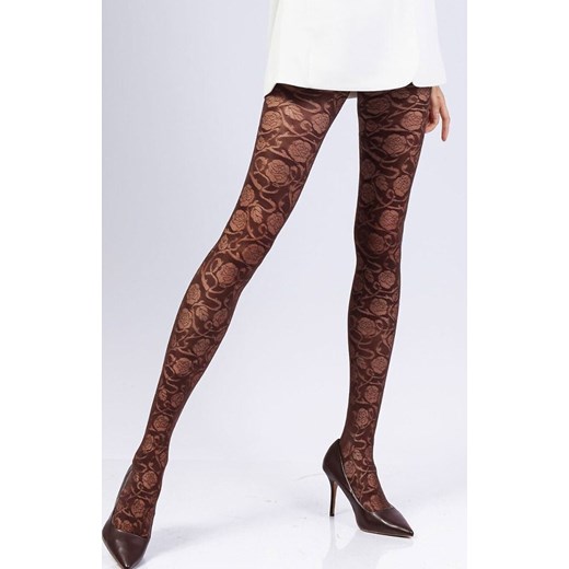Rajstopy damskie wzorzyste czekoladowe 30 DEN 22303 Siempre 3D, Kolor czekoladowy, Rozmiar 4, Knittex ze sklepu Intymna w kategorii Rajstopy - zdjęcie 187324304