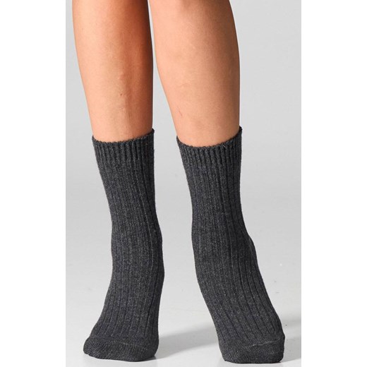 Skarpetki damskie z wełną merynosów i kaszmirem ciemnoszare SCM26, Kolor ciemnoszary, Rozmiar 36-40, LEGS ze sklepu Intymna w kategorii Skarpetki damskie - zdjęcie 187324371