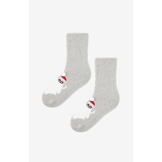 Marilyn skarpety damskie świąteczne z mikołajem B54, Kolor szary, Rozmiar uniwersalny, Marilyn ze sklepu Intymna w kategorii Skarpetki damskie - zdjęcie 187324411