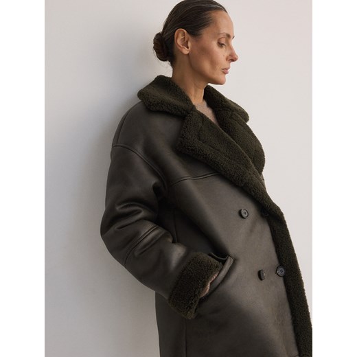 Reserved - Kurtka z kożuchem - zielony ze sklepu Reserved w kategorii Kurtki damskie - zdjęcie 187325650