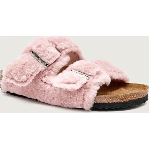 Birkenstock Wełniane klapki Arizona | shearling | narrow fit | z dodatkiem skóry ze sklepu Gomez Fashion Store w kategorii Klapki damskie - zdjęcie 187325772