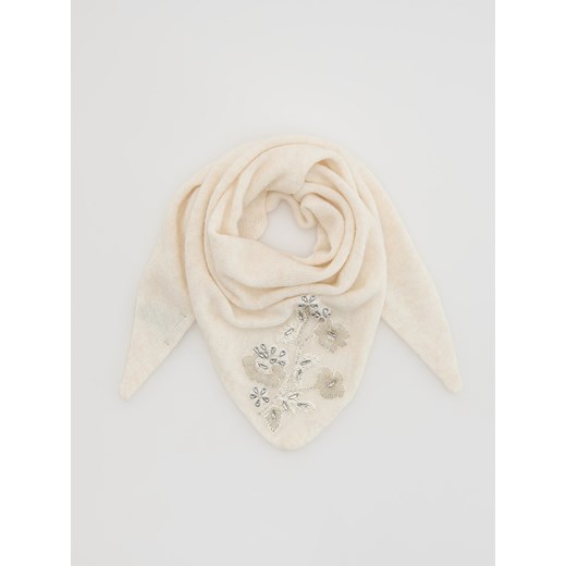 Reserved - Szal z wełną - złamana biel ze sklepu Reserved w kategorii Szaliki i chusty damskie - zdjęcie 187327350