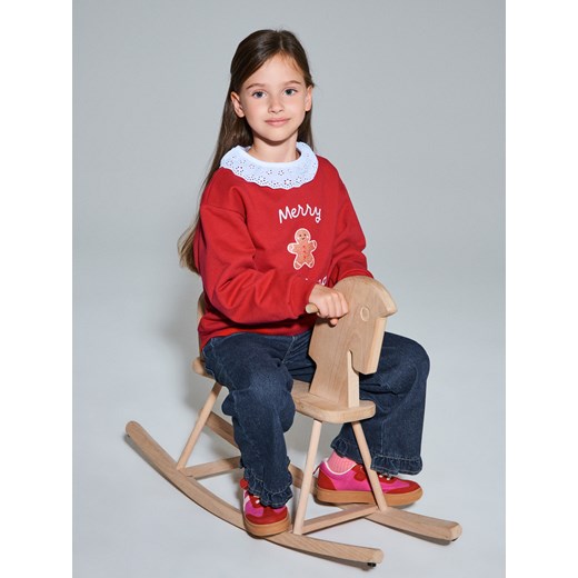 Sinsay - Bluza crewneck z motywem świątecznym - czerwony Sinsay 98 (2-3 l) Sinsay