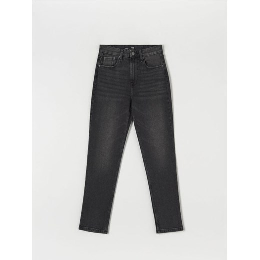 Sinsay - Jeansy straight mid waist - szary ze sklepu Sinsay w kategorii Jeansy damskie - zdjęcie 187327700