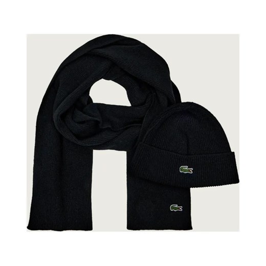 Lacoste Wełniany szal + czapka ze sklepu Gomez Fashion Store w kategorii Czapki zimowe męskie - zdjęcie 187327990