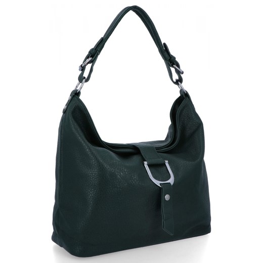 Klasyczna Torebka Damska Na Ramię firmy Herisson 16B376 Butelkowa Zieleń ze sklepu PaniTorbalska w kategorii Torebki hobo - zdjęcie 187328523