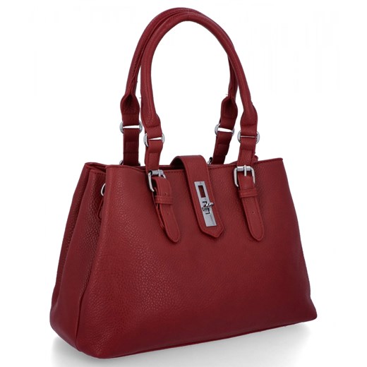 Elegacka Torebka Damska 3 Komory firmy Herisson 22R527 Czerwona ze sklepu PaniTorbalska w kategorii Kuferki - zdjęcie 187328544