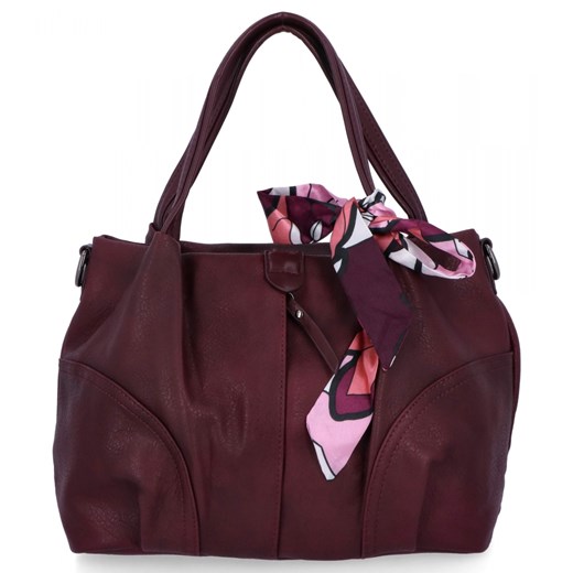 Uniwersalna Torebka Damska Shopper Bag firmy Herisson 15B6038 Bordowa ze sklepu PaniTorbalska w kategorii Torby Shopper bag - zdjęcie 187328621