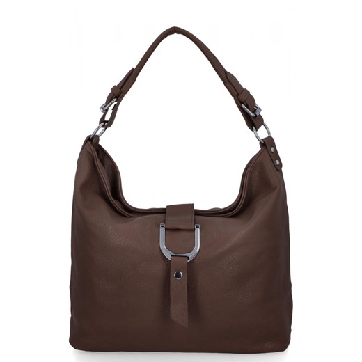 Klasyczna Torebka Damska Na Ramię firmy Herisson 16B376 Ciemno Ziemista ze sklepu PaniTorbalska w kategorii Torebki hobo - zdjęcie 187328734