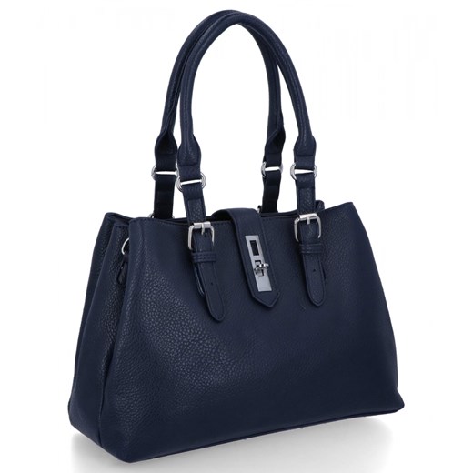 Elegacka Torebka Damska 3 Komory firmy Herisson 22R527 Granatowa ze sklepu PaniTorbalska w kategorii Kuferki - zdjęcie 187328821
