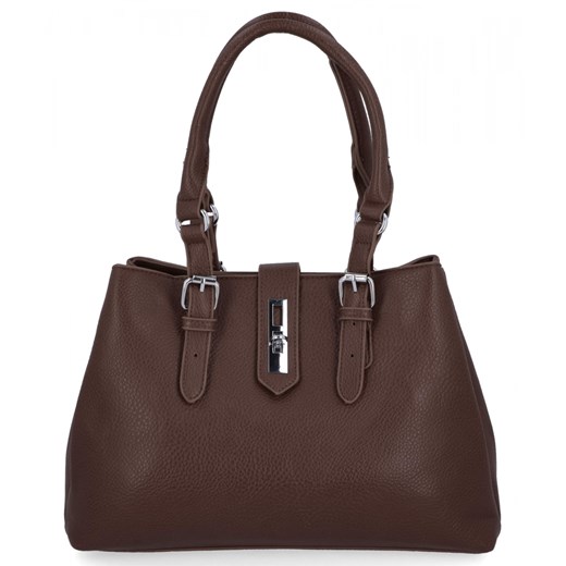 Elegacka Torebka Damska 3 Komory firmy Herisson 22R527 Czekoladowa ze sklepu PaniTorbalska w kategorii Kuferki - zdjęcie 187328841