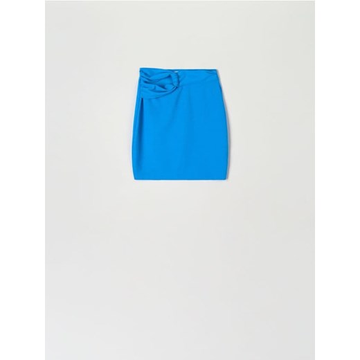 Sinsay - Spódnica mini z wiązaniem - niebieski ze sklepu Sinsay w kategorii Spódnice - zdjęcie 187329204