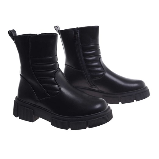 Czarne wysokie botki na platformie /J4-4 H2 18441 W188/ 37 Pantofelek24.pl