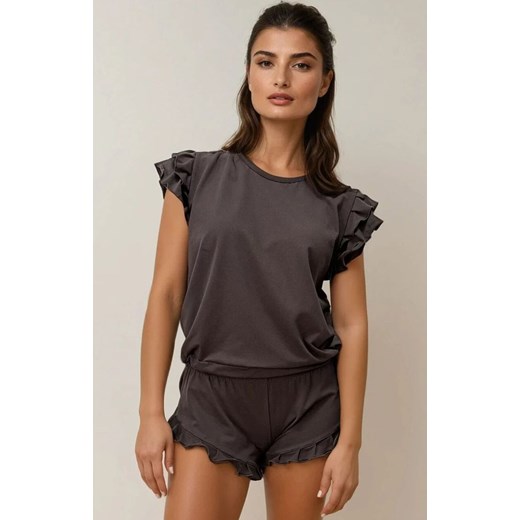 Czekoladowa krótka piżama damska Lulu 2, Kolor czekoladowy, Rozmiar XS, DKaren ze sklepu Primodo w kategorii Piżamy damskie - zdjęcie 187330371
