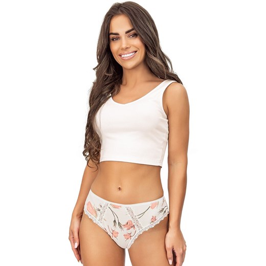 Donna figi damskie w kwiaty 231 Amaris, Kolor róż pudrowy-wzór, Rozmiar S, Donna ze sklepu Primodo w kategorii Majtki damskie - zdjęcie 187330401