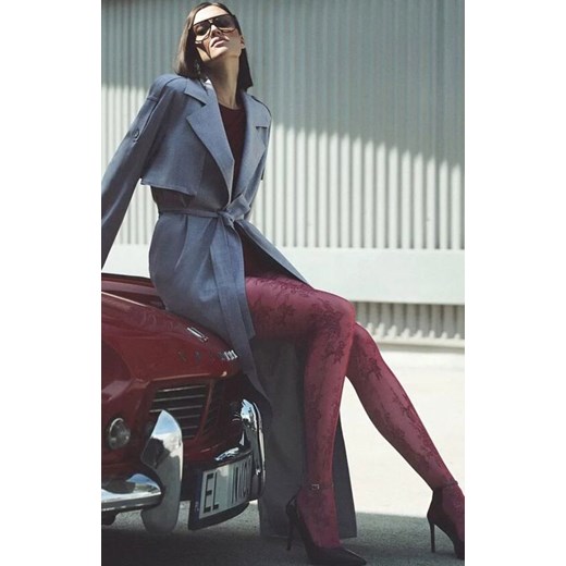 Rajstopy damskie w kwiatowy wzór bordowe Carmela 40 DEN, Kolor bordowy, Rozmiar 3, Gabriella ze sklepu Primodo w kategorii Rajstopy - zdjęcie 187330462