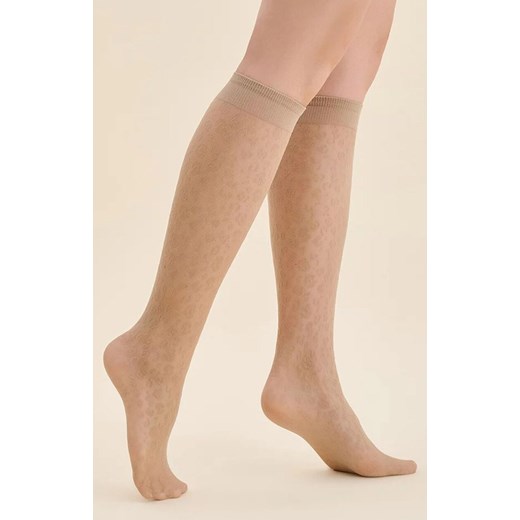 Beżowe podkolanówki w cętki Esma 20 DEN, Kolor beżowy, Rozmiar uniwersalny, Gabriella ze sklepu Primodo w kategorii Podkolanówki - zdjęcie 187330473