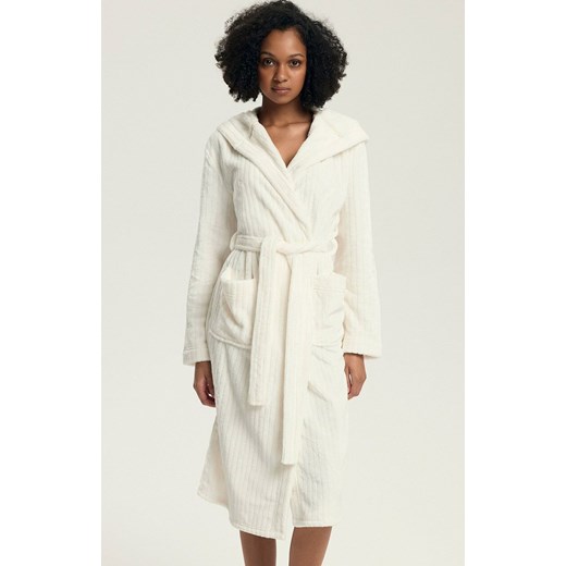 Henderson szlafrok damski z kapturem Dionne 43600-01X, Kolor kremowy, Rozmiar L, Henderson ze sklepu Primodo w kategorii Szlafroki damskie - zdjęcie 187330590