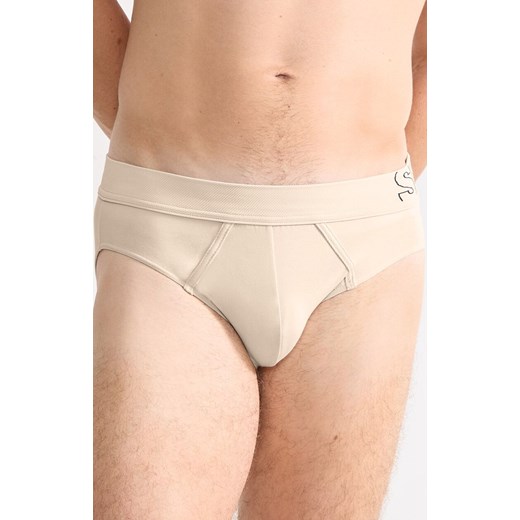 Sloggi bawełniane slipy męskie midi Briefs 10215471-3331, Kolor jasnobeżowy, Rozmiar L, Sloggi ze sklepu Primodo w kategorii Majtki męskie - zdjęcie 187330813
