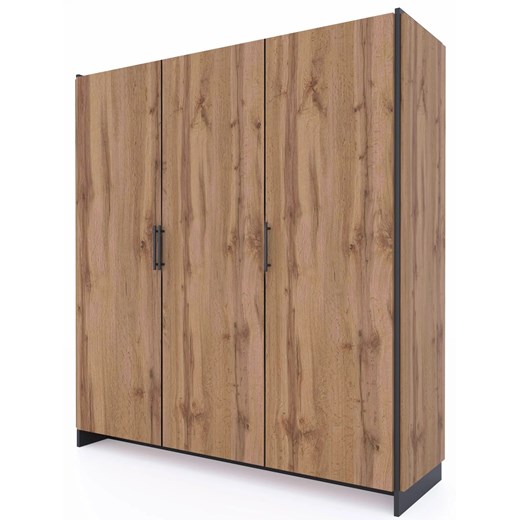 Szafa trzydrzwiowa do przechowywania dąb wotan + czarny C0-Z39 ze sklepu Edinos.pl w kategorii Szafy - zdjęcie 187331000