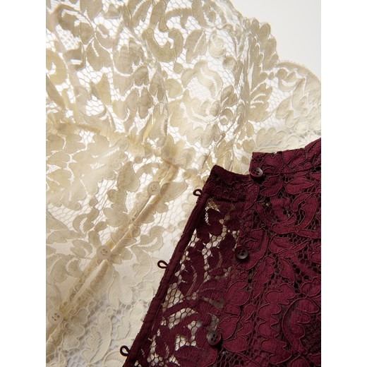 Reserved - Koszula ze strukturalnej tkaniny - bordowy Reserved XS Reserved