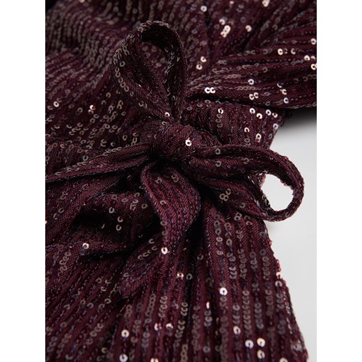 Reserved - Cekinowa sukienka mini - mahoniowy Reserved XL Reserved